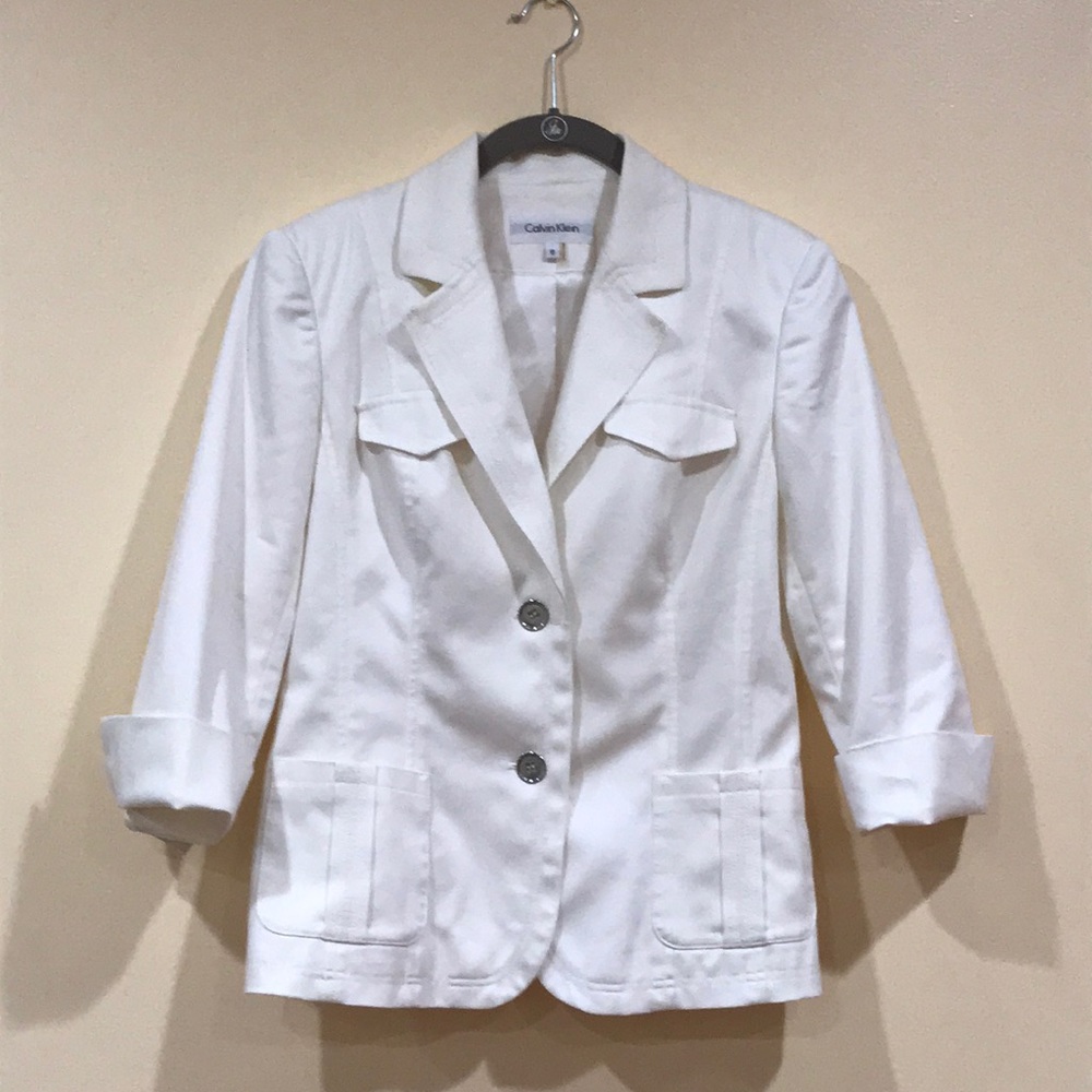 Calvin Klein White Jacket. Size 6